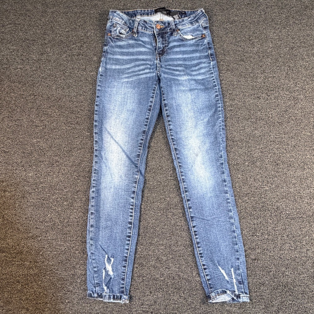 Kendall + Kylie Jeans Womens 3/26 The Ultra Babe Skinny Blue Distressed EUC
